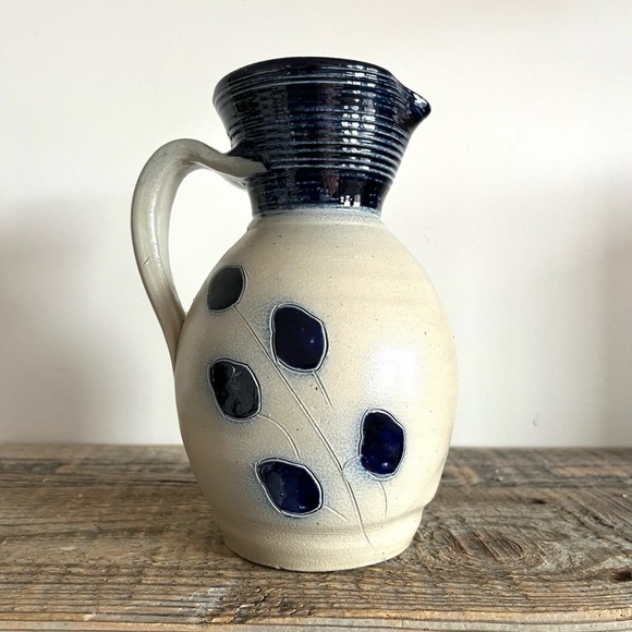 Other - Art Pottery pitcher blue ivory glaze
